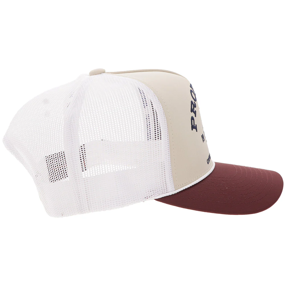 Prorodeo Hat Tan/White w/Blue Logo - Image 3