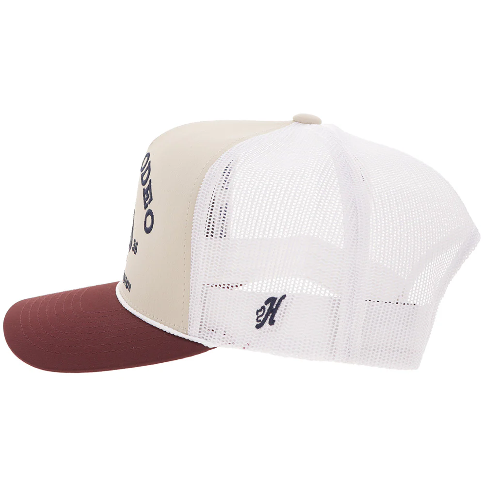 Prorodeo Hat Tan/White w/Blue Logo - Image 5