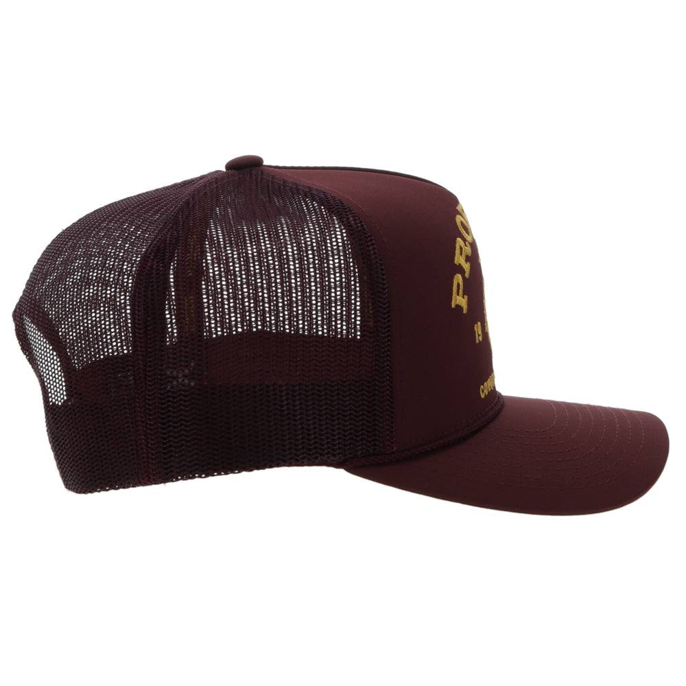 Prorodeo Maroon Hat w/Gold Logo - Image 4
