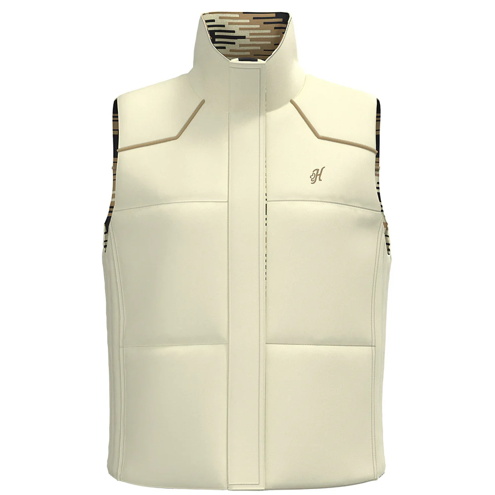 "Briar" Reversible Puffer Vest Cream w/ Saddle Blanket Pattern