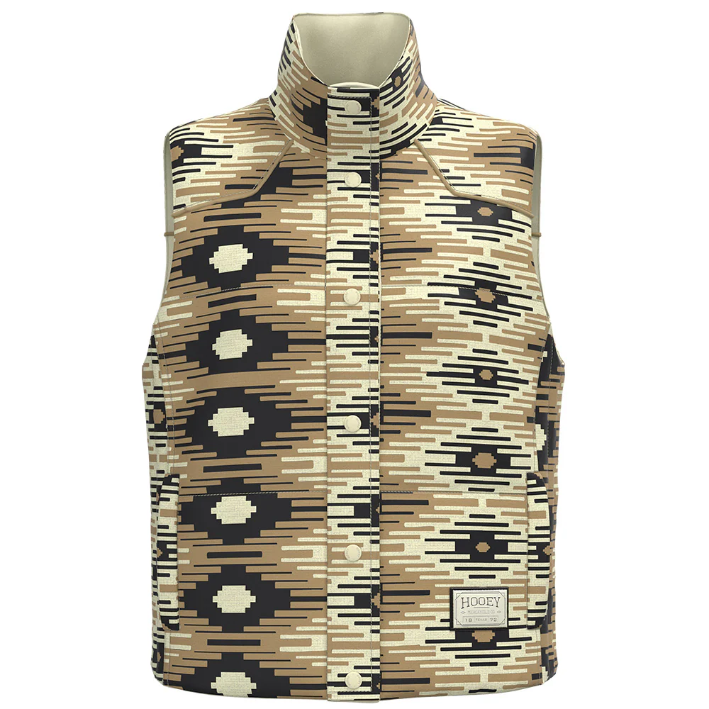 "Briar" Reversible Puffer Vest Cream w/ Saddle Blanket Pattern - Image 2