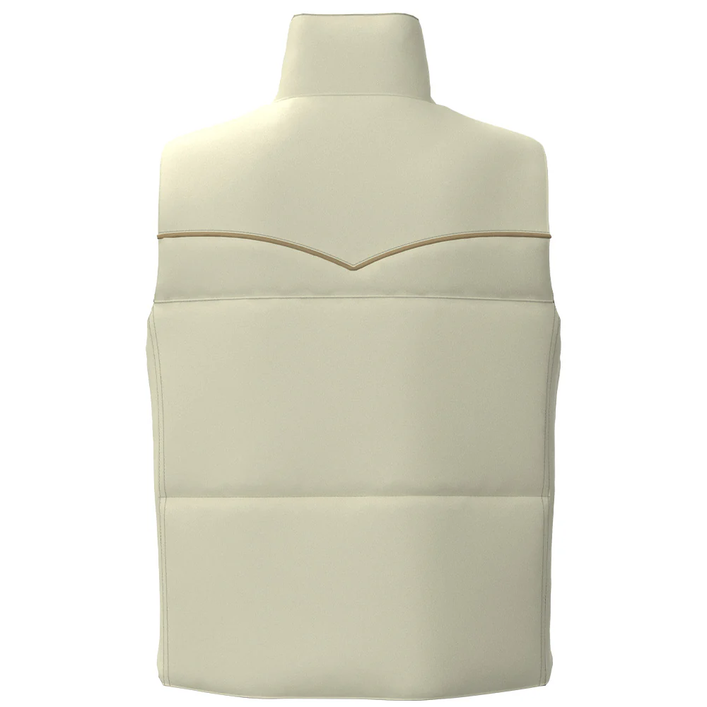 "Briar" Reversible Puffer Vest Cream w/ Saddle Blanket Pattern - Image 3