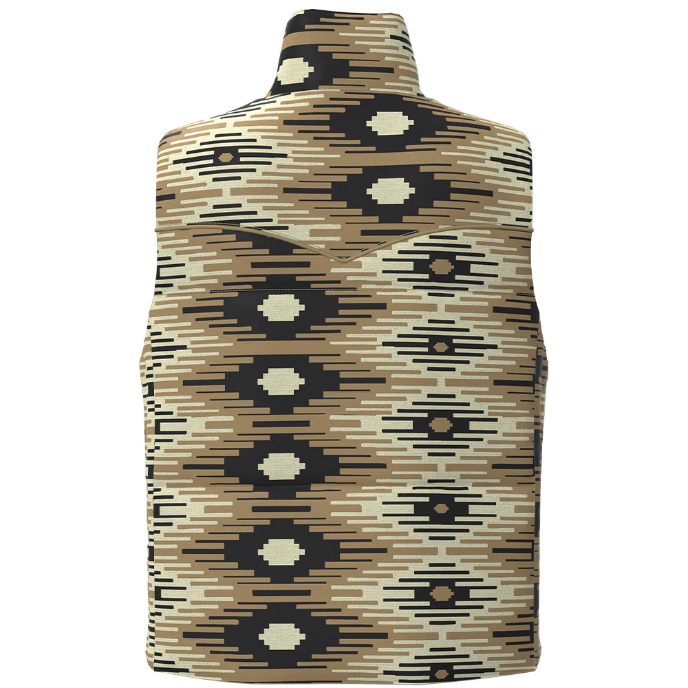 "Briar" Reversible Puffer Vest Cream w/ Saddle Blanket Pattern - Image 4