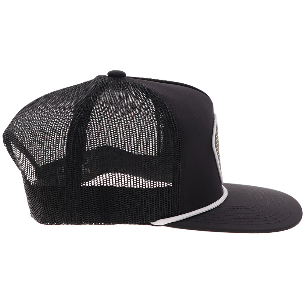 "Cavvy" Hat Black w/Black/White/Orange Patch - Image 3