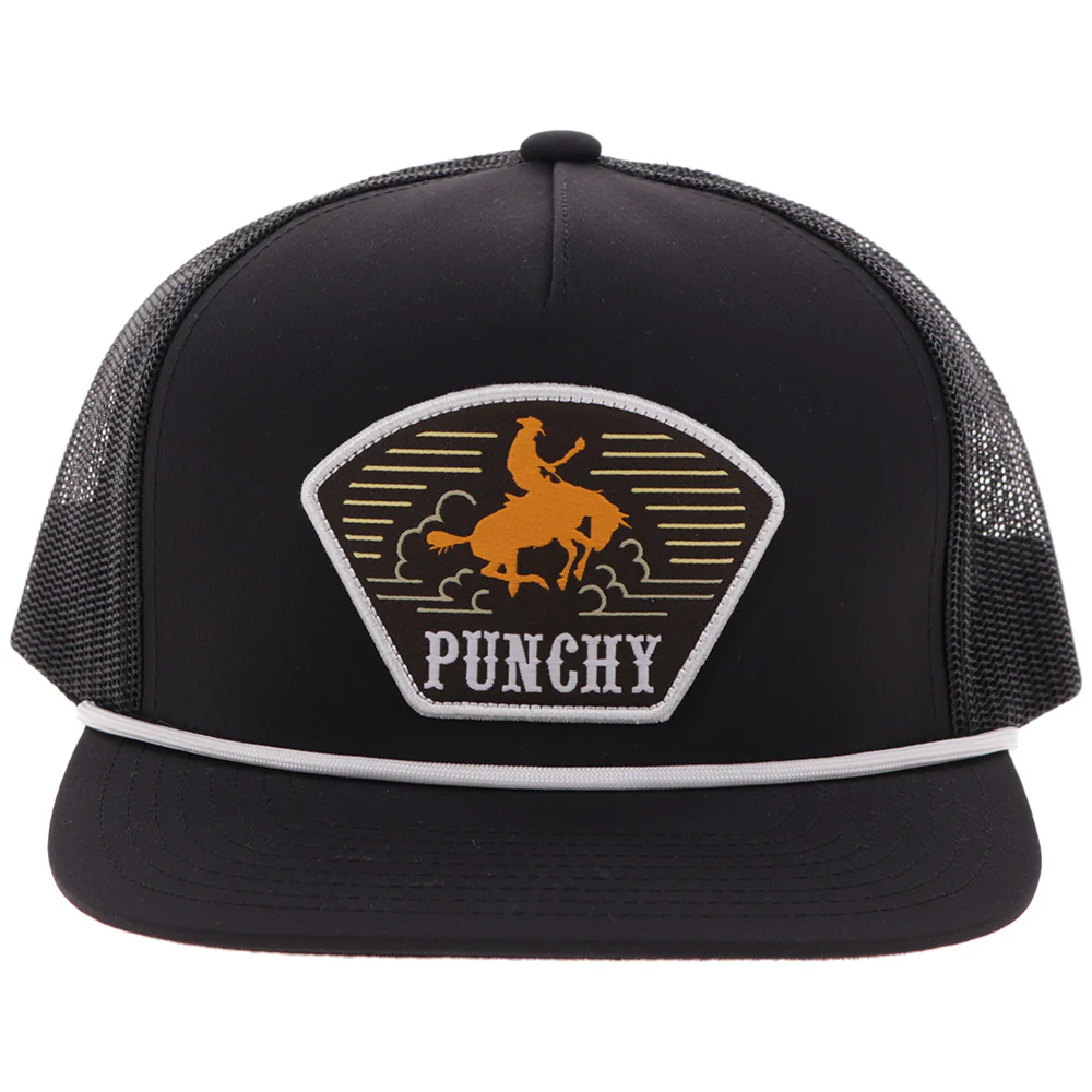 "Cavvy" Hat Black w/Black/White/Orange Patch - Image 4
