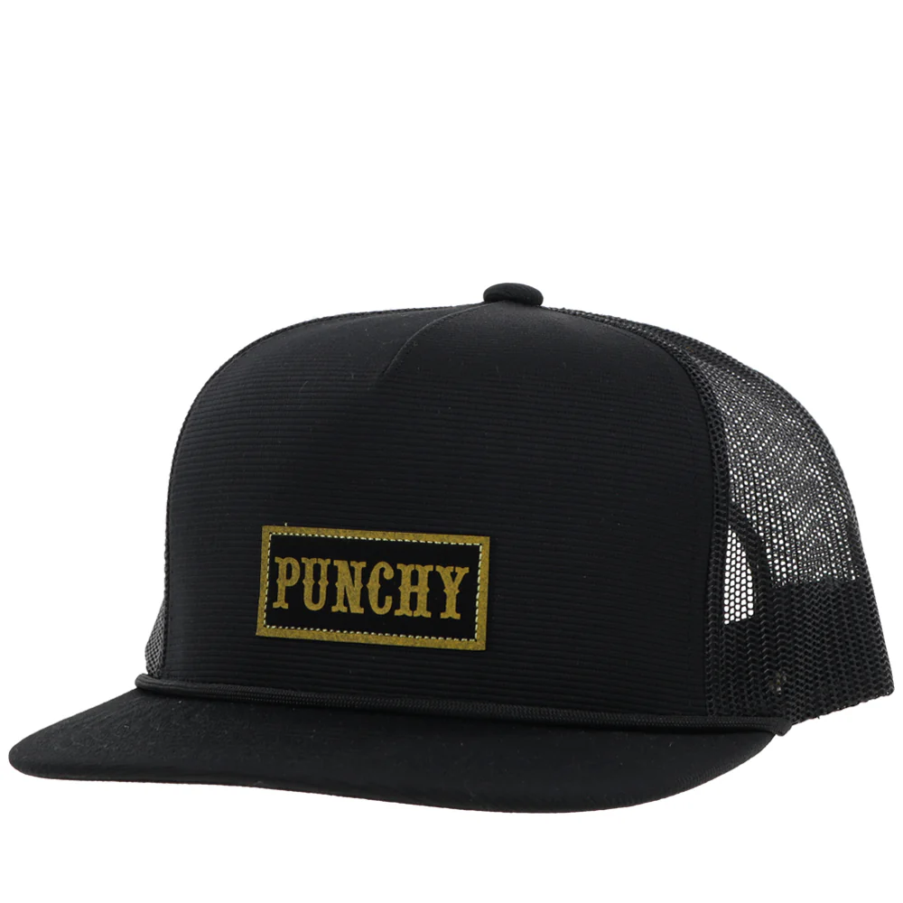 "Punchy" Hat Black w/Gold Patch