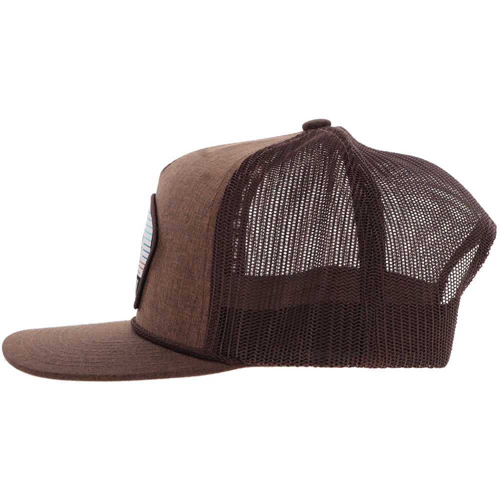"Cavvy" Punchy Hat Brown w/Multi Color Patch - Image 3
