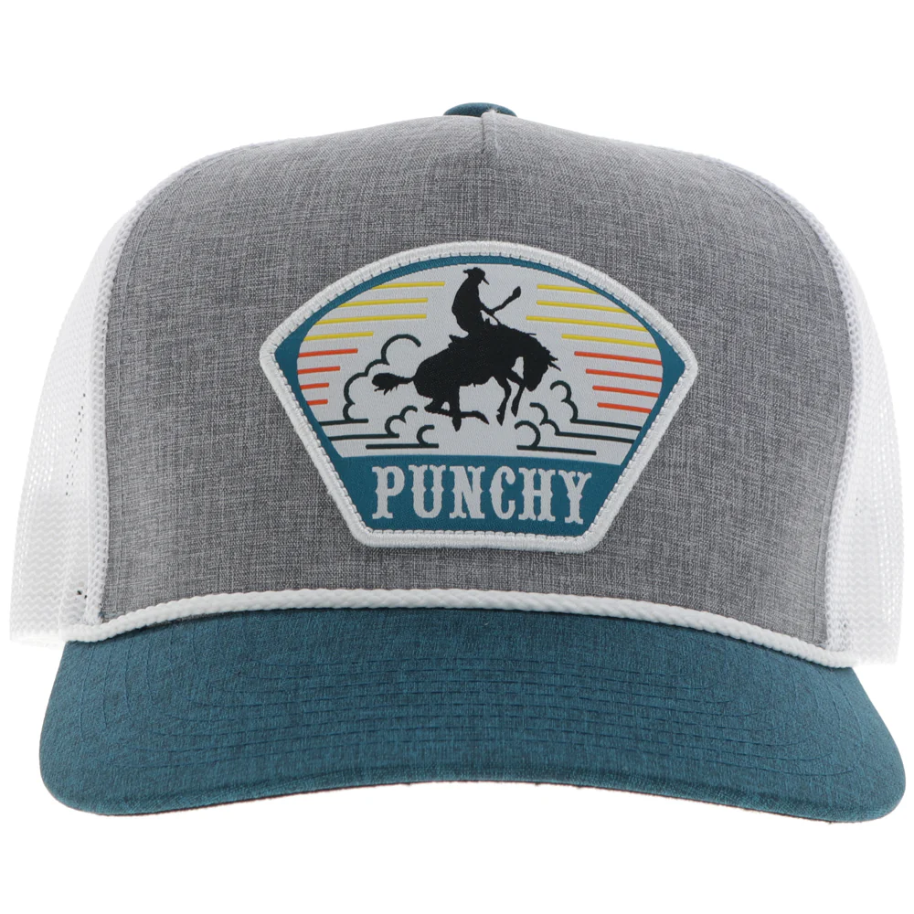"Cavvy" Hat Grey/White w/Orange/Teal & White Patch - Image 4