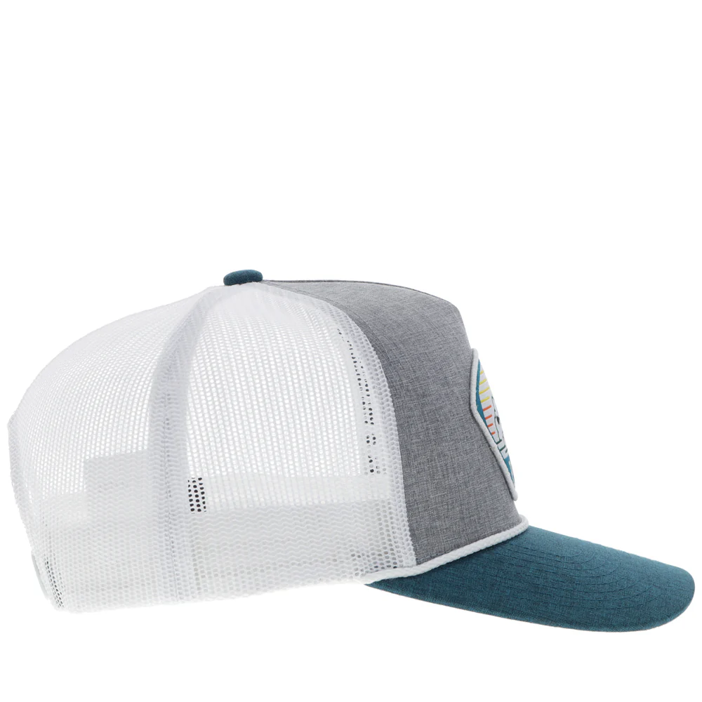"Cavvy" Hat Grey/White w/Orange/Teal & White Patch - Image 5