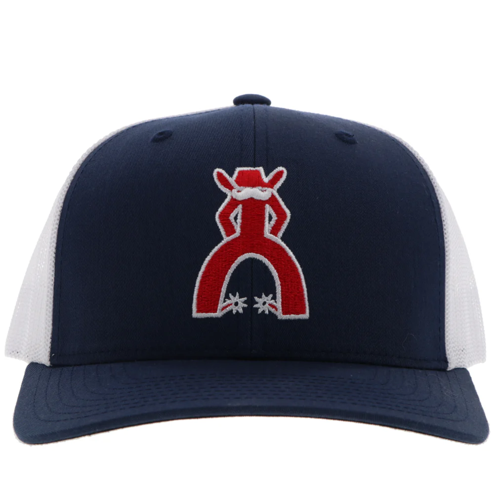 "Punchy" Hat Navy/White w/Red & White Logo - Image 4