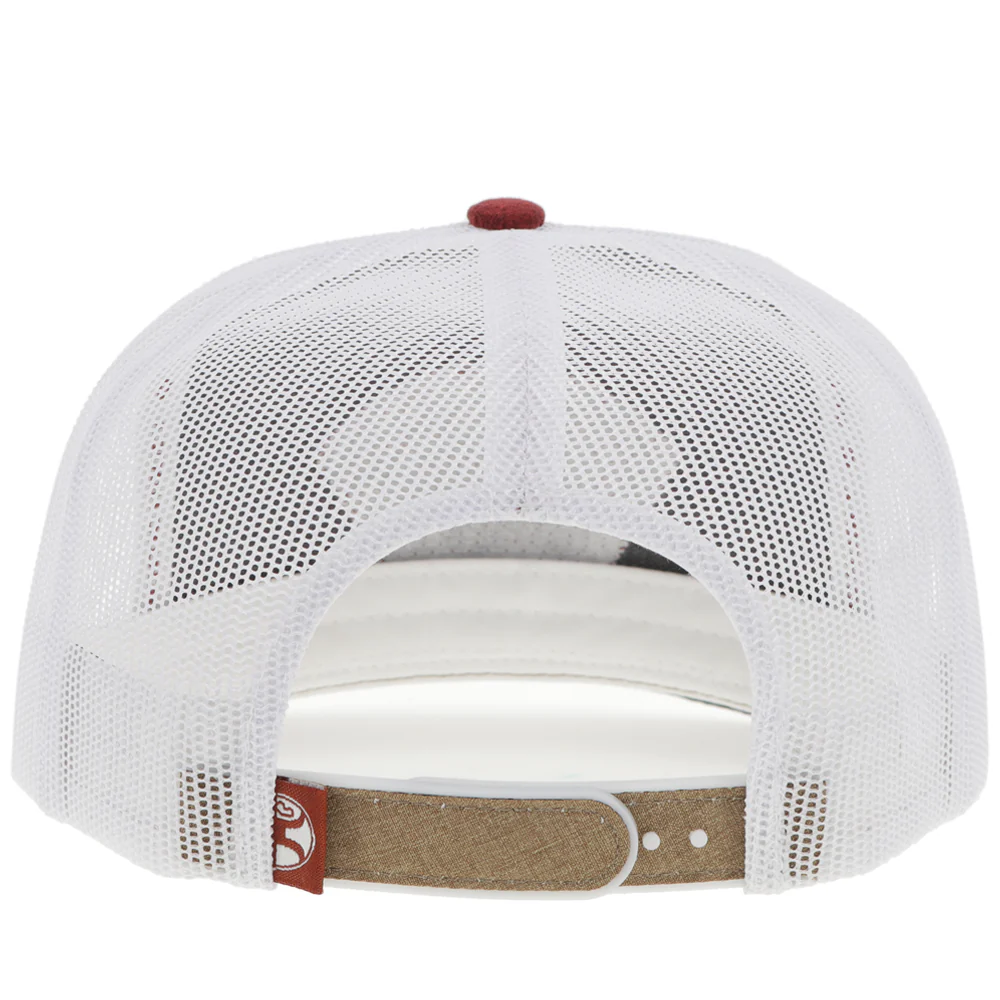 "Cavvy" Hat Tan/White w/Blue/ Rust & White Patch - Image 2