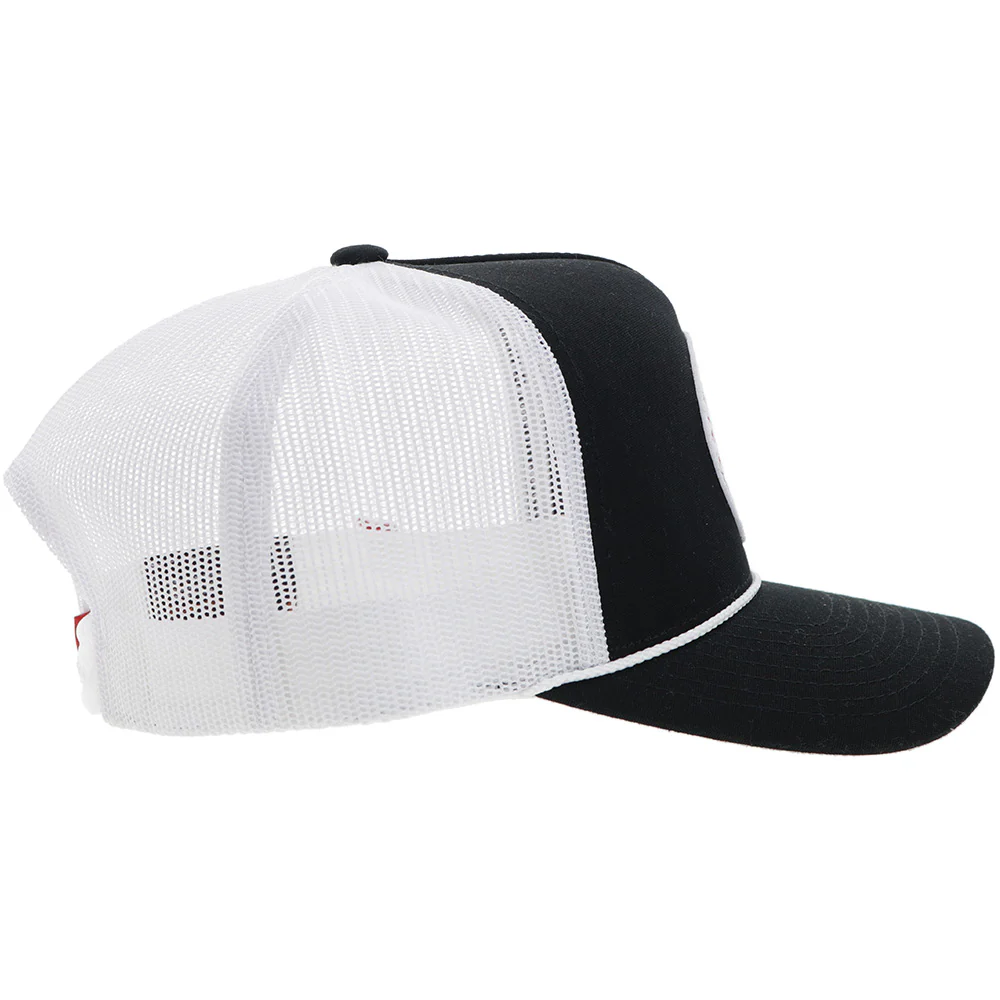 "Quanah" Hat Black/White w/Red/White Patch - Image 5