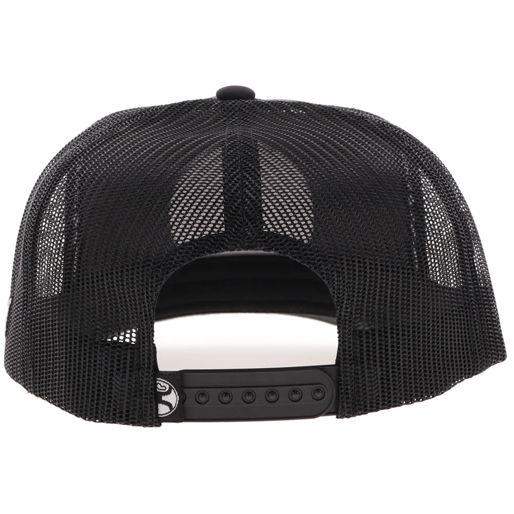 "Quanah" Hat Charcoal/Black w/Black & White Circle Patch - Image 2