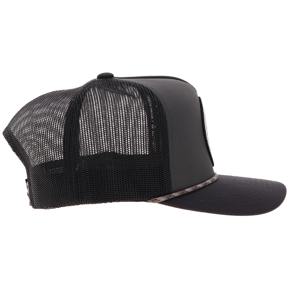 "Quanah" Hat Charcoal/Black w/Black & White Circle Patch - Image 3