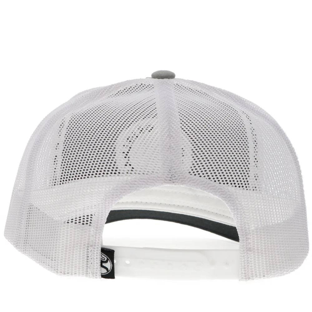 "Quanah" Hat Grey/White w/Black & Blue Patch - Image 2