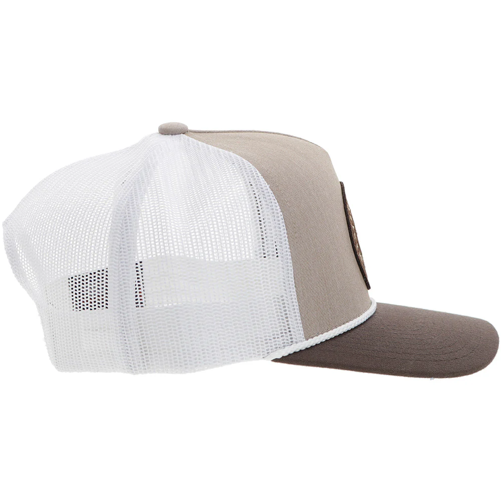 "Quanah" Hat Tan/White w/Brown/White Circle Patch - Image 5