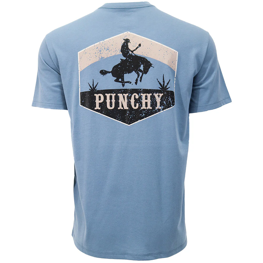 "Ranchero" Dark Denim w/Tan & Black Logo Punchy T-shirt