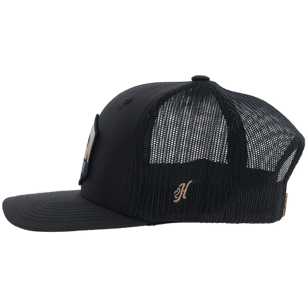 "Ranchero" Punchy Hat Black w/Multi Color Patch - Image 5