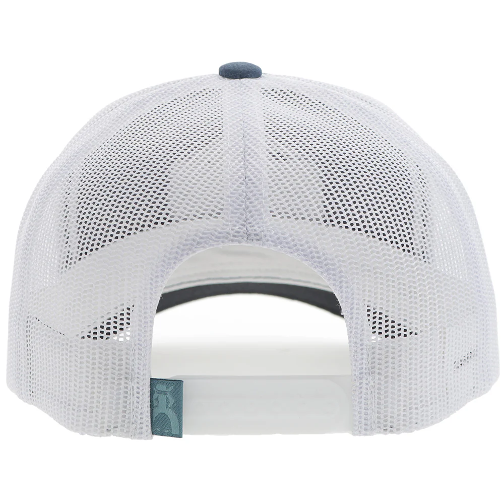 "Ranchero" Punchy Hat Blue/White w/Black & Blue Patch - Image 2
