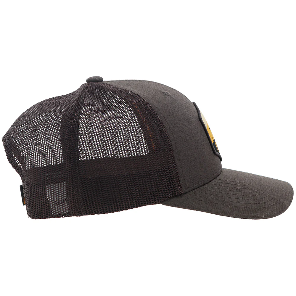 "Ranchero" Punchy Hat Brown w/Black & Orange Patch - Image 5