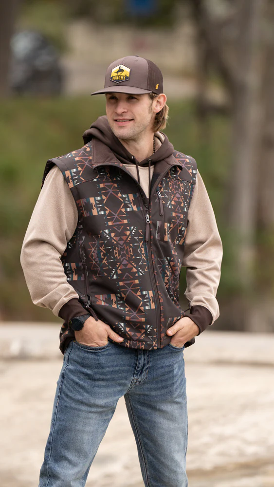 "Ranchero" Punchy Hat Brown w/Black & Orange Patch - Image 6