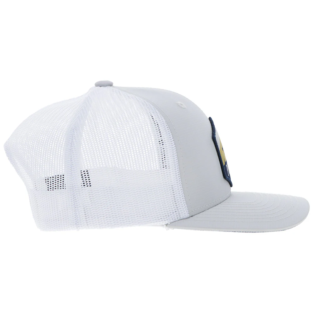 "Ranchero" Punchy Hat Grey/White w/Multi Color Patch - Image 4