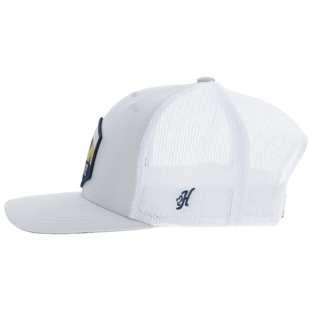 "Ranchero" Punchy Hat Grey/White w/Multi Color Patch - Image 5