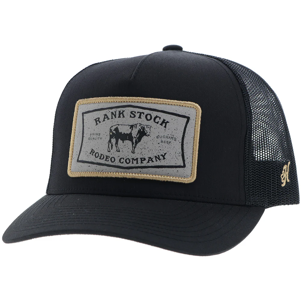 "Rank Stock" Hat Black w/Rectangle Patch