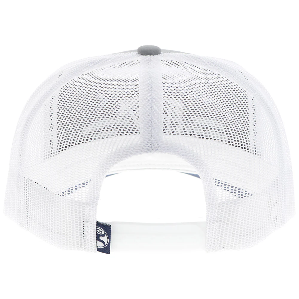 "Rank Stock" Hat Grey/White w/Blue & Black Stitching - Image 2