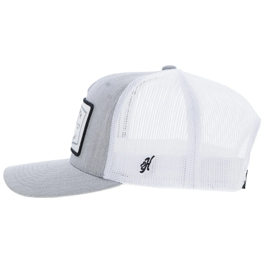 "Rank Stock" Hat Grey & White w/Rectangle Patch - Image 5