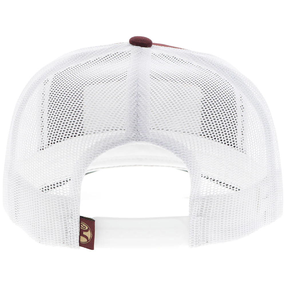 "Rank Stock" Hat Maroon/White w/Rectangle Patch - Image 2