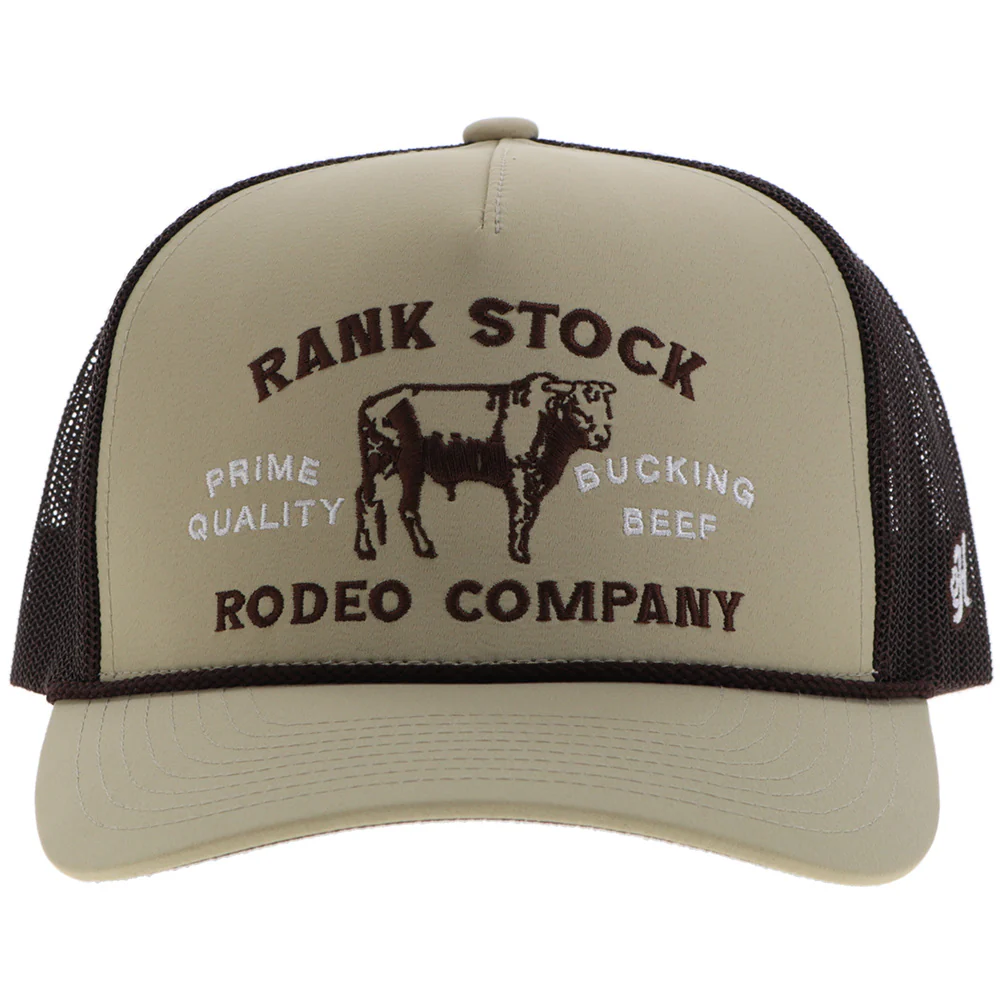"Rank Stock" Hat Tan/Brown w/Brown Stitching - Image 4