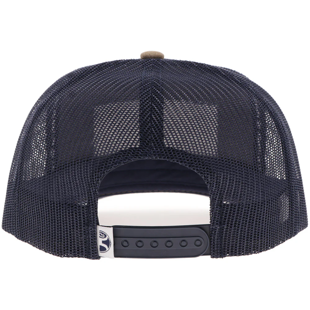 "Rank Stock" Hat Tan & Navy w/Rectangle Patch - Image 2