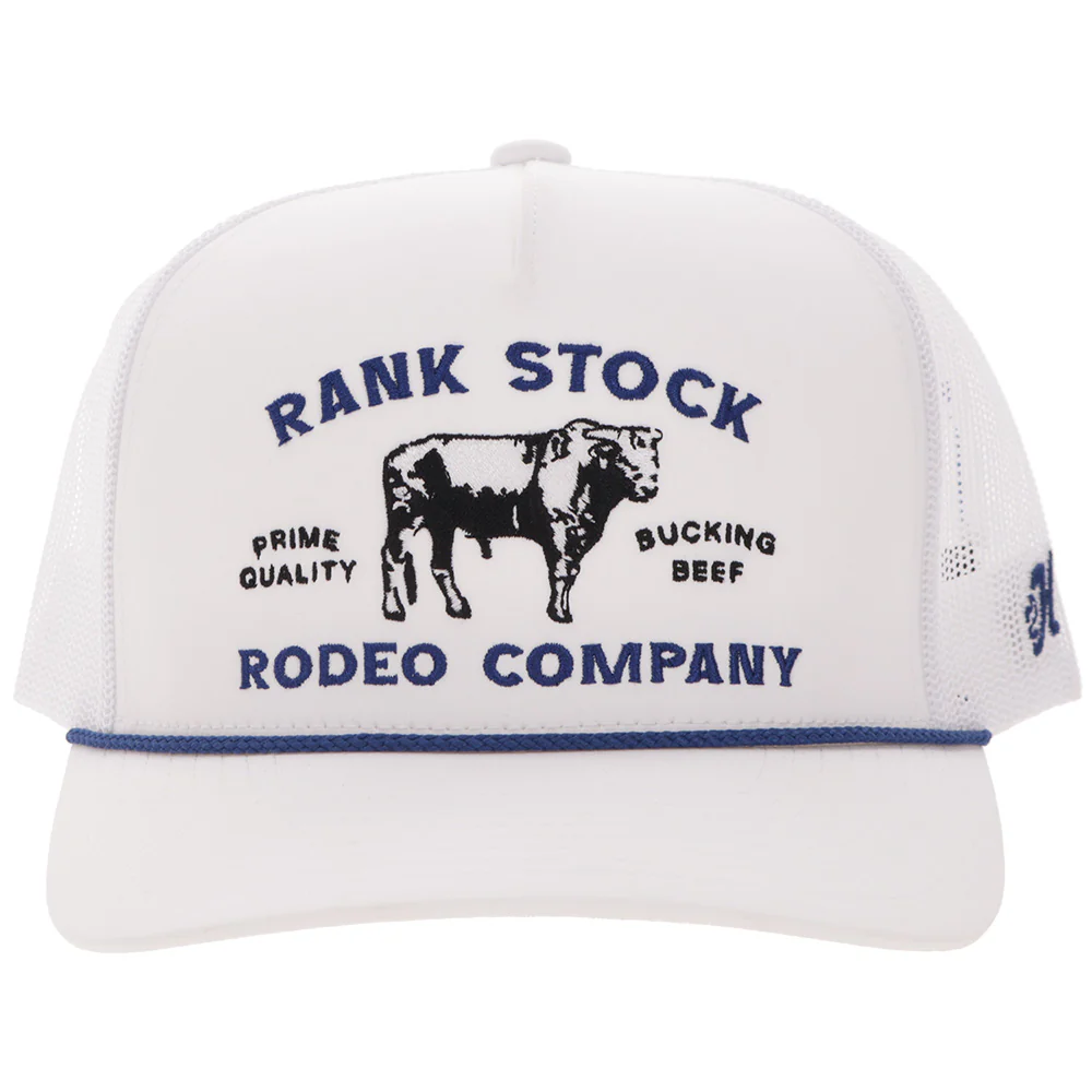 "Rank Stock" Hat White/Blue - Image 4