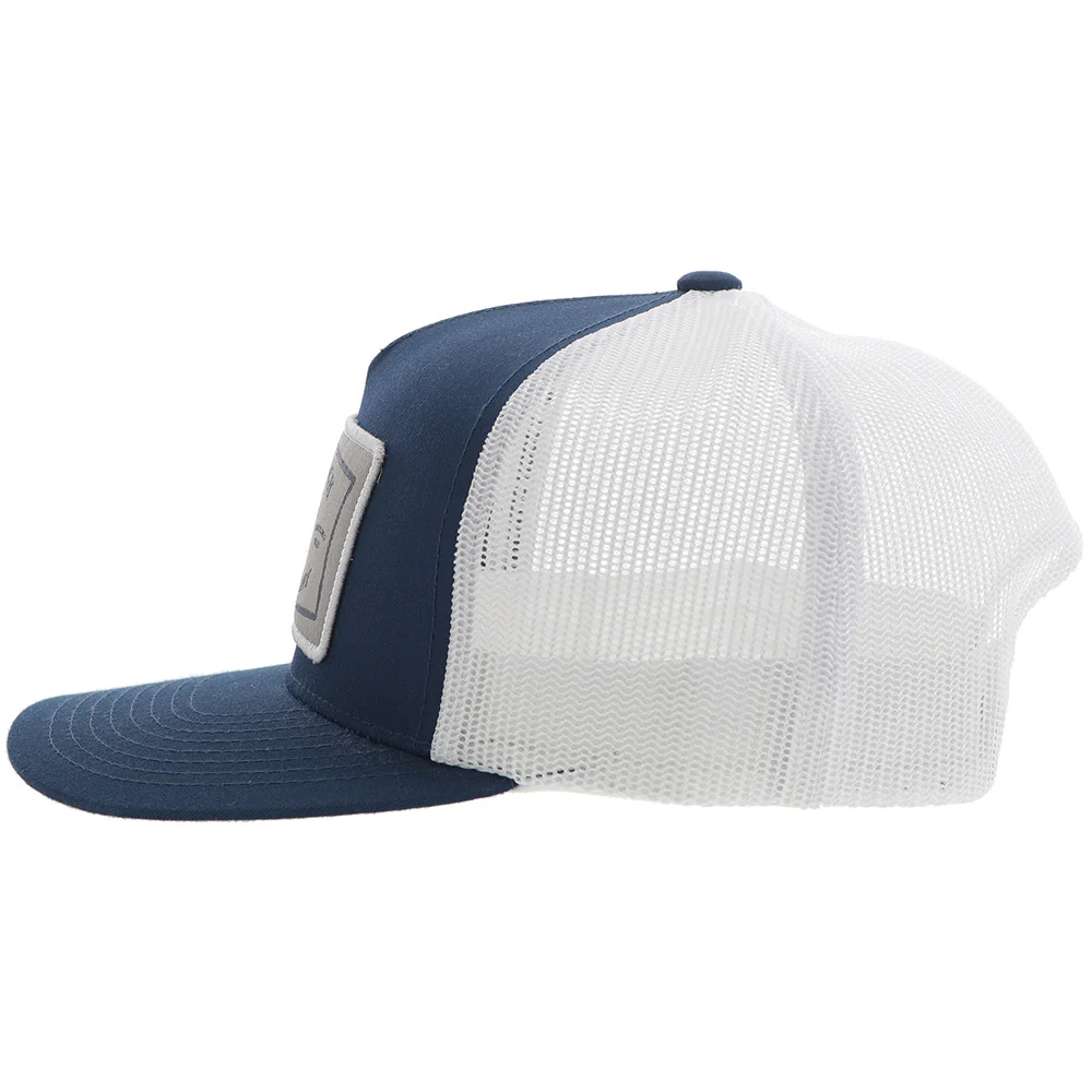"Rank Stock" Hooey Hat Navy/White w/Grey/White Patch - Image 3