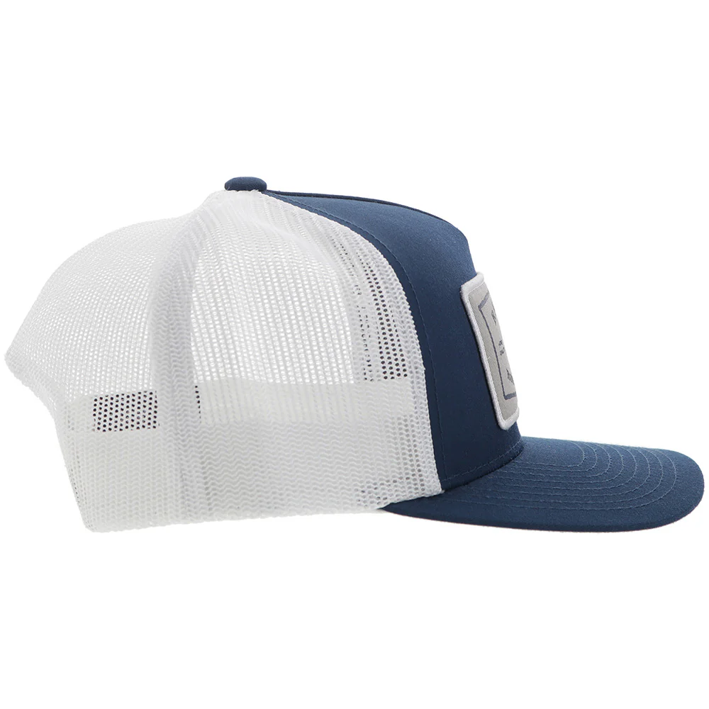 "Rank Stock" Hooey Hat Navy/White w/Grey/White Patch - Image 5