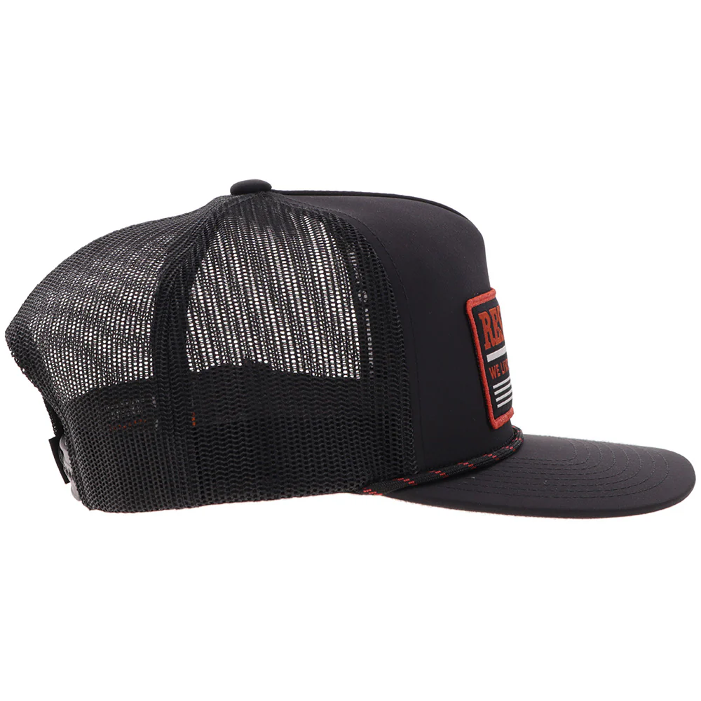 "Resistol" Hat Black w/Black & Red Patch - Image 3