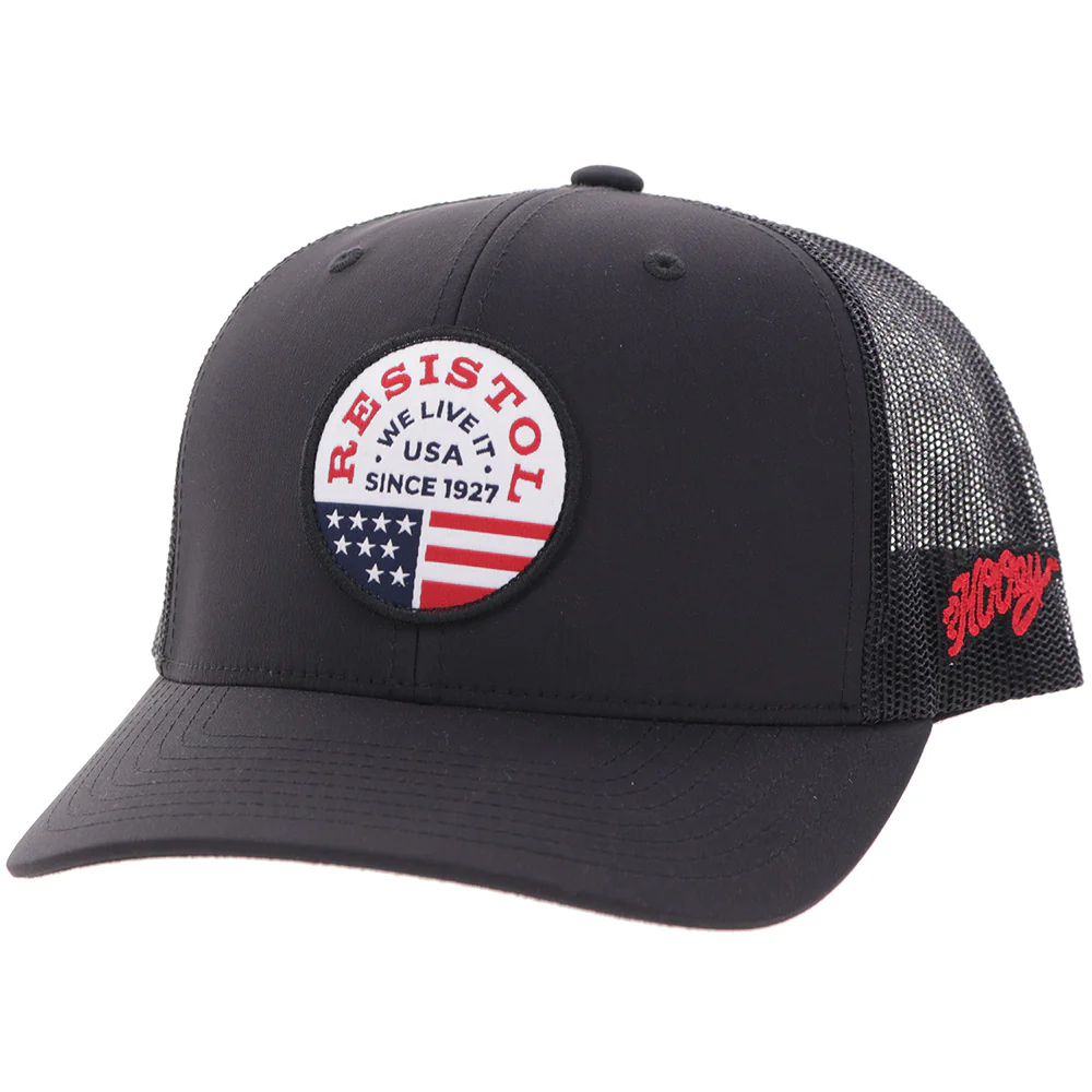"Resistol" Hat Black w/Circle Patch