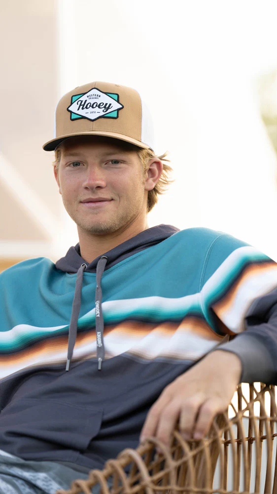 "Ridge" Turquoise/Black w/Serape Hoody - Image 2