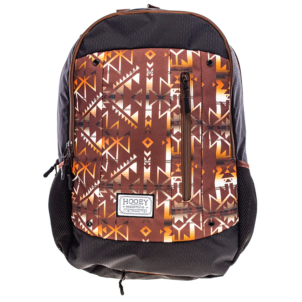 "Rockstar" Hooey Backpack Brown & Black w/Aztec