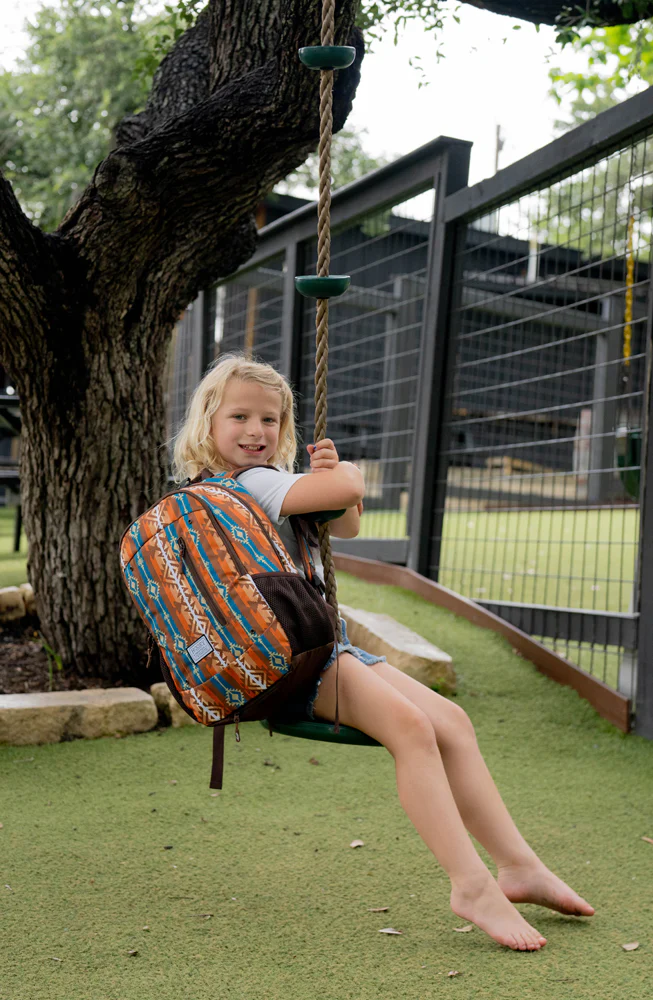 "Rockstar" Hooey Backpack Brown w/ Aztec Print - Image 3