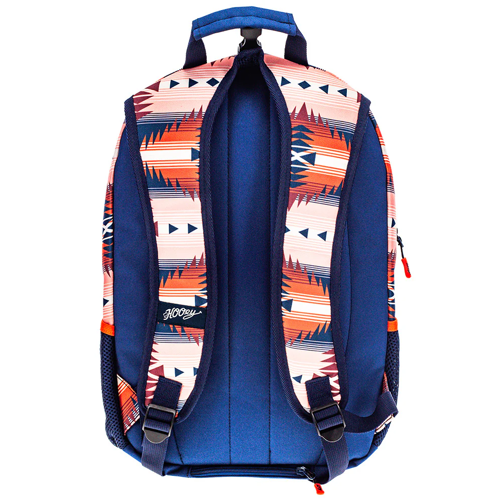 "Rockstar" Hooey Backpack Navy & Coral w/Aztec - Image 2