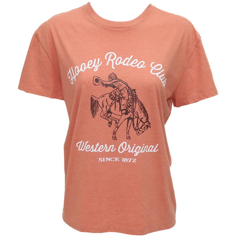 "Rodeo Club" Terracotta Heather w/White & Grey Logo T-shirt
