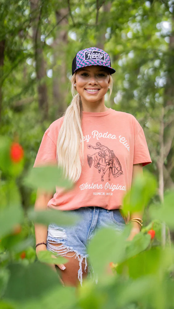 "Rodeo Club" Terracotta Heather w/White & Grey Logo T-shirt - Image 2