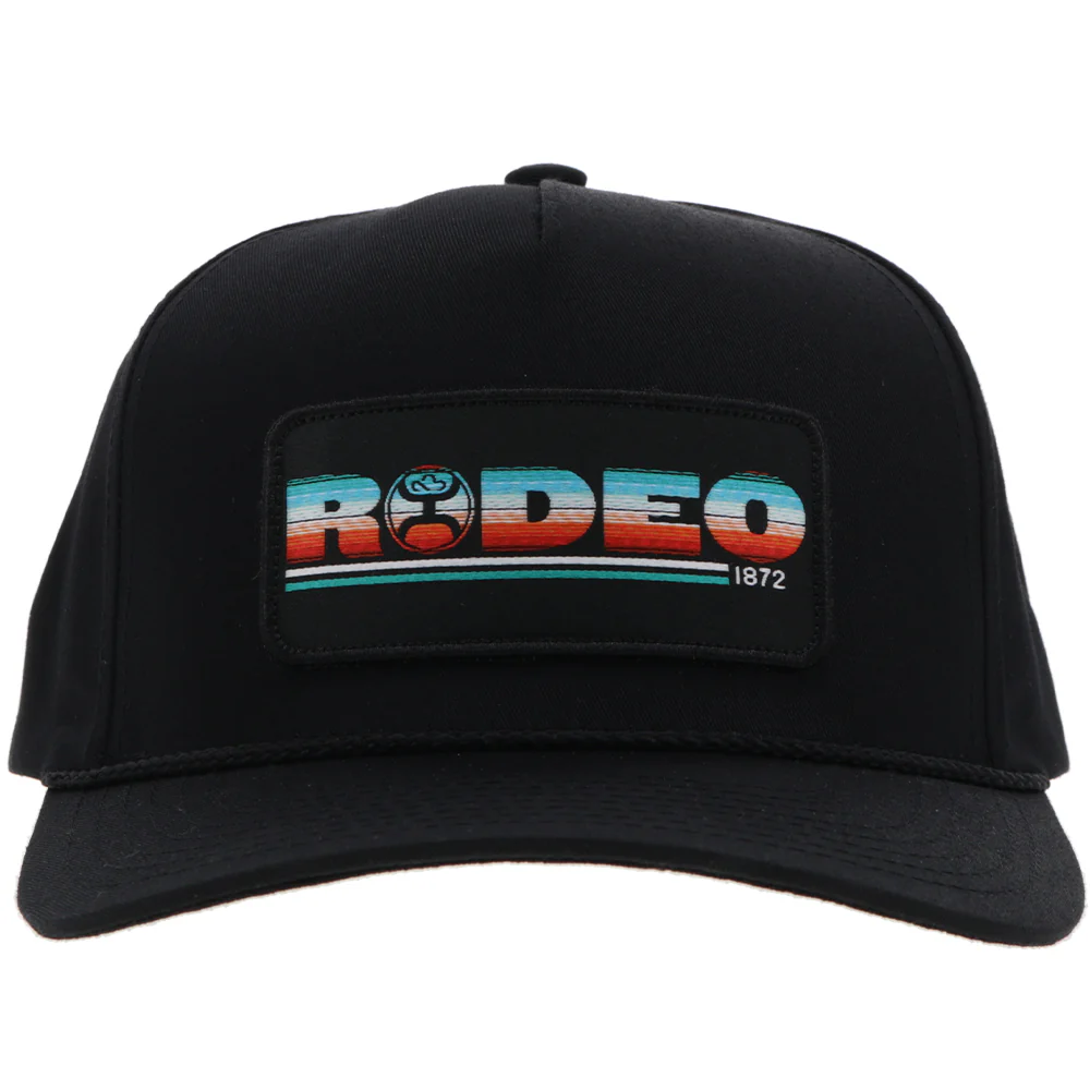 "Rodeo" Hat Black w /Serape Rectangle Patch - Image 4
