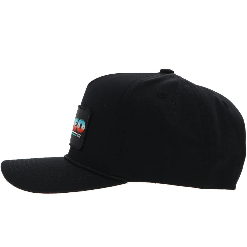 "Rodeo" Hat Black w /Serape Rectangle Patch - Image 5