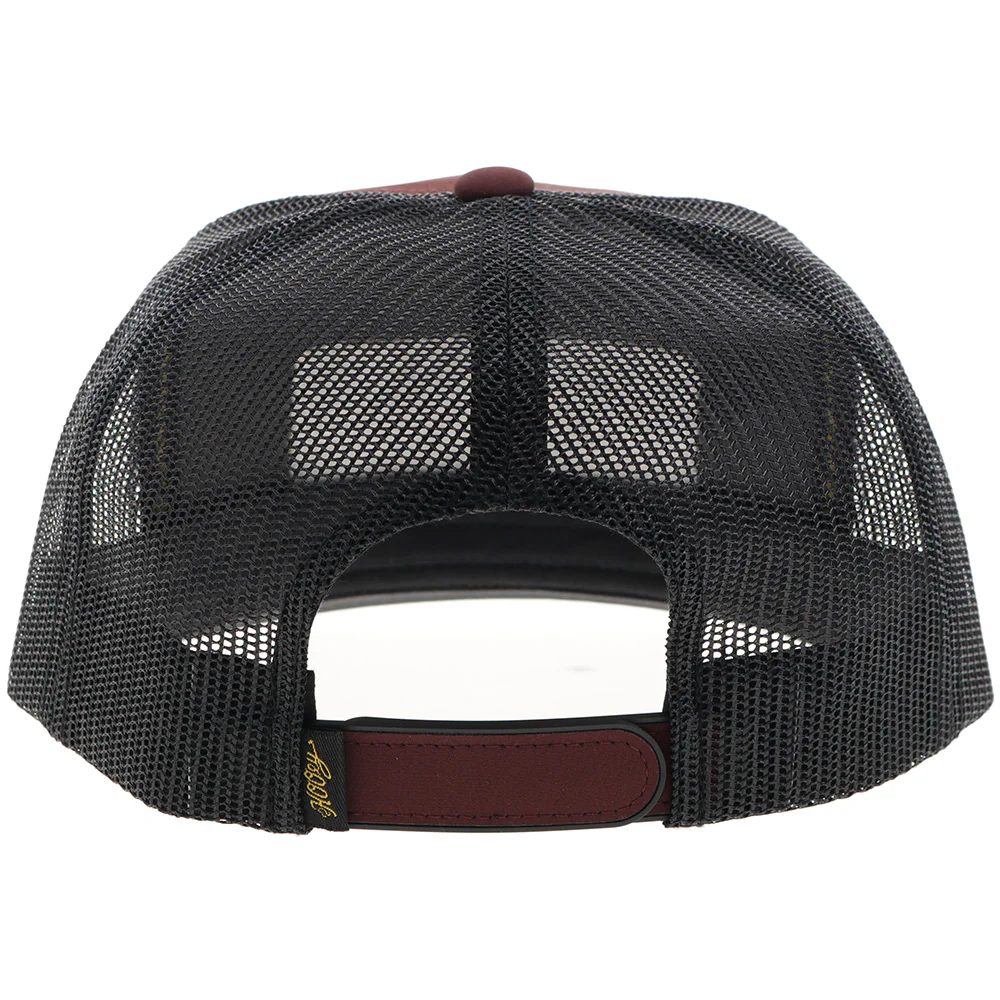 "Rodeo" Hooey Hat Maroon / Black w/ Black & Yellow Patch - Image 2