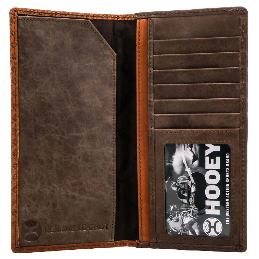 "Hands Up Basket Weave" Rodeo Hooey Wallet Tan - Image 3
