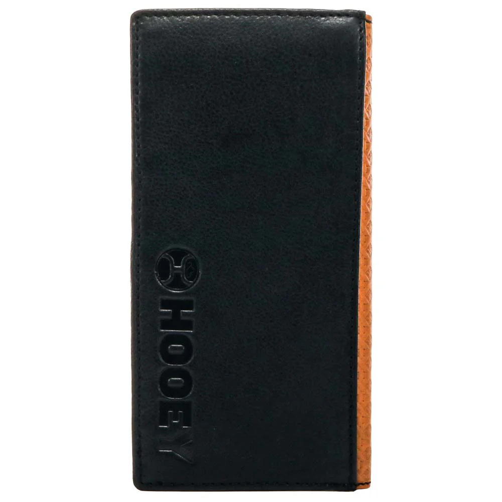 "Hands Up Basket Weave" Rodeo Hooey Wallet Brown w/Black Leather - Image 2