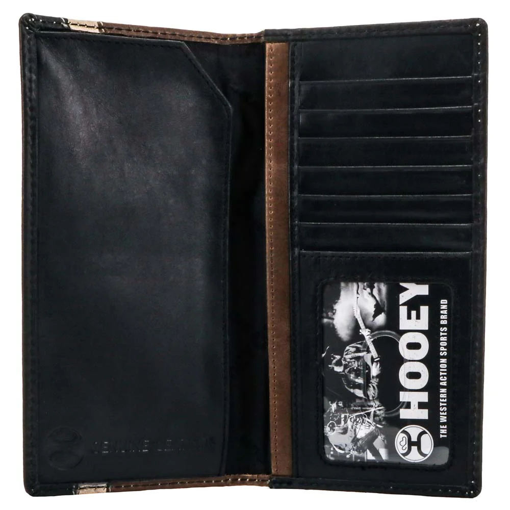 "Tonkawa" Rodeo Hooey Wallet Brown/Black w/ Ivory Aztec - Image 3